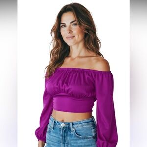 Vibrant Purple Off-Shoulder Top
